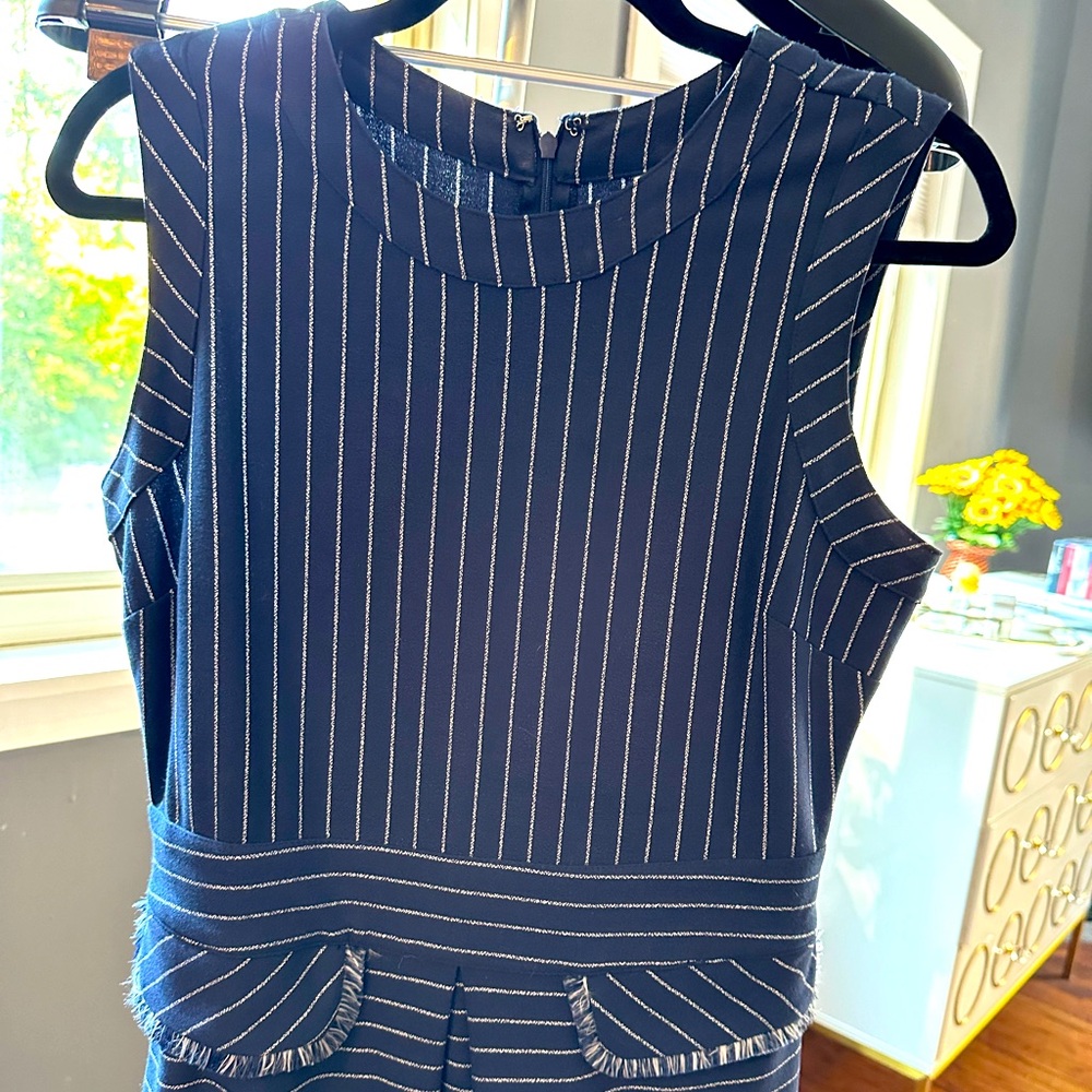Navy blue/white knee high dress